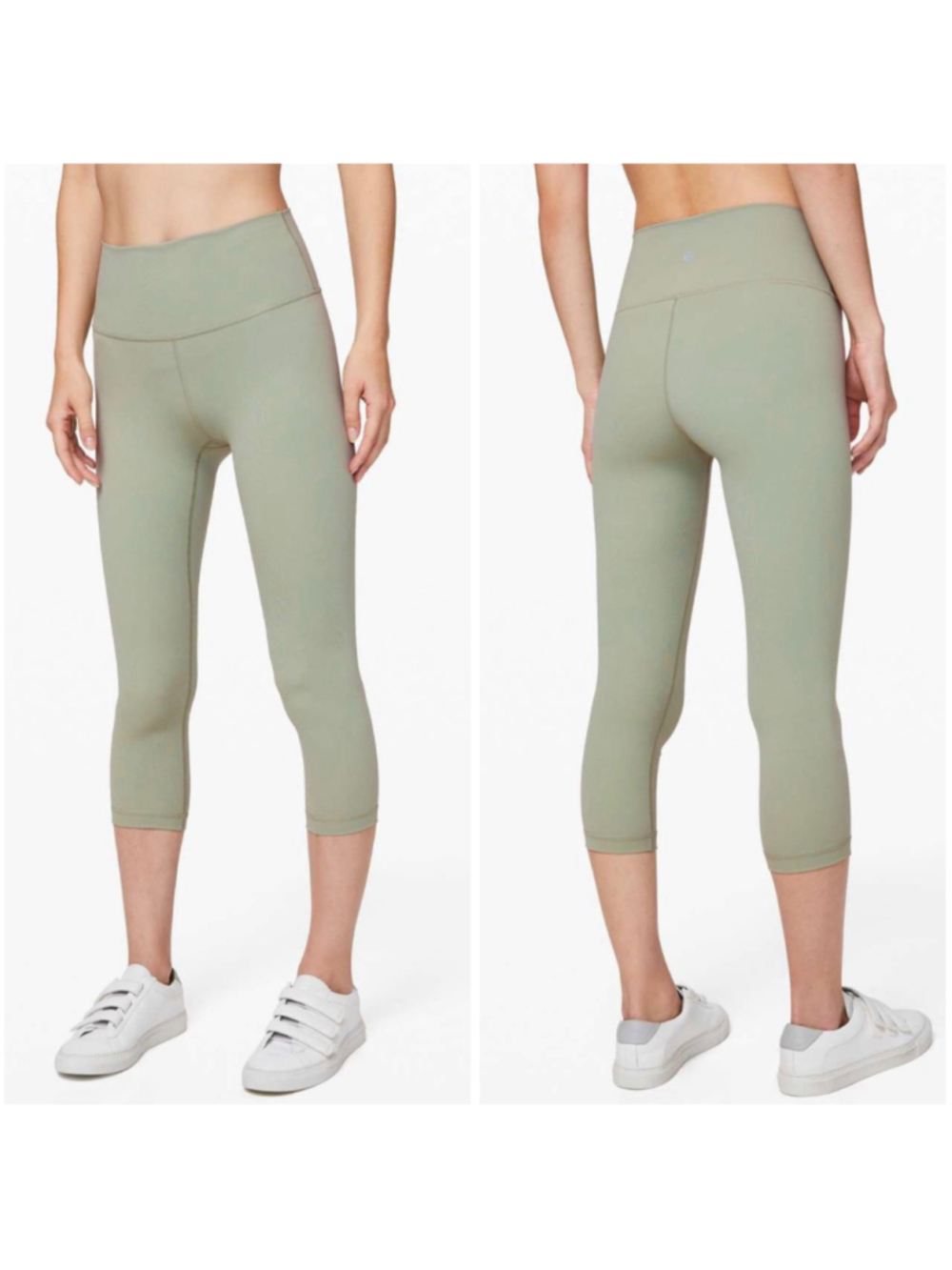 Lululemon Wunder Under Crop High-Rise 21" Full-On Luxtreme Sea Moss Sz 8 W6AY8S